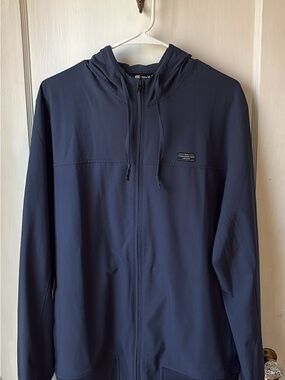 Travis Mathew Wanderlust Navy Hooded Lightweight Zip Jacket